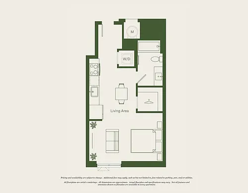 Floor plan Studio- 1 Bath | S02 - Reva