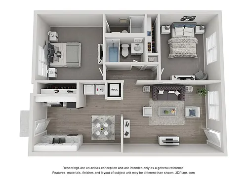 Floor plan 2x2 Upgraded