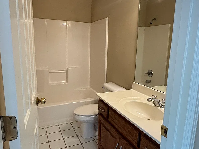 Full bathroom upstairs in spare bedroom