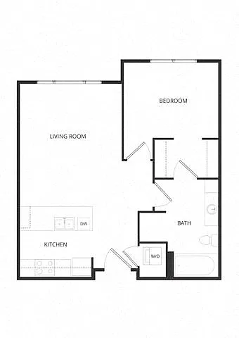 Floor plan Frederick 1B 1x1