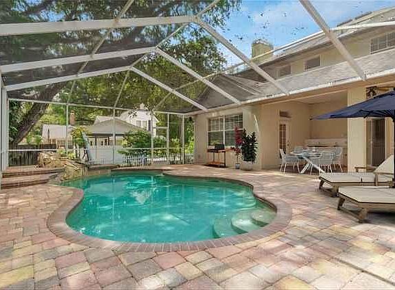 SOLAR HEATED POOL WITH WATERFALL. SCREENED LANAI. OUTDOOR KITCHEN FOR GRILLING
RING SECURITY CAMERA (TENANT CONTROLLED)