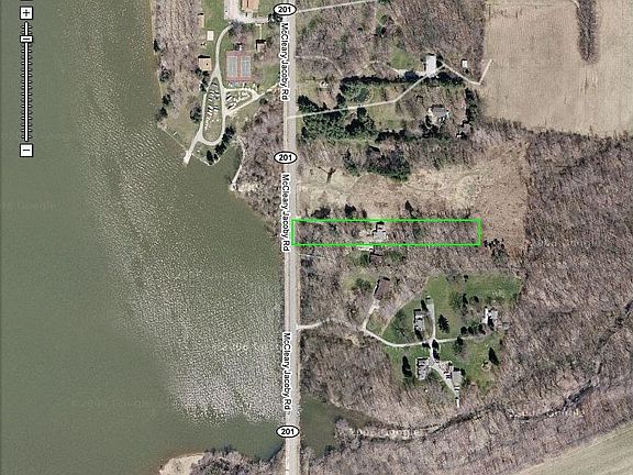 Aerial view (property line outlined in green)