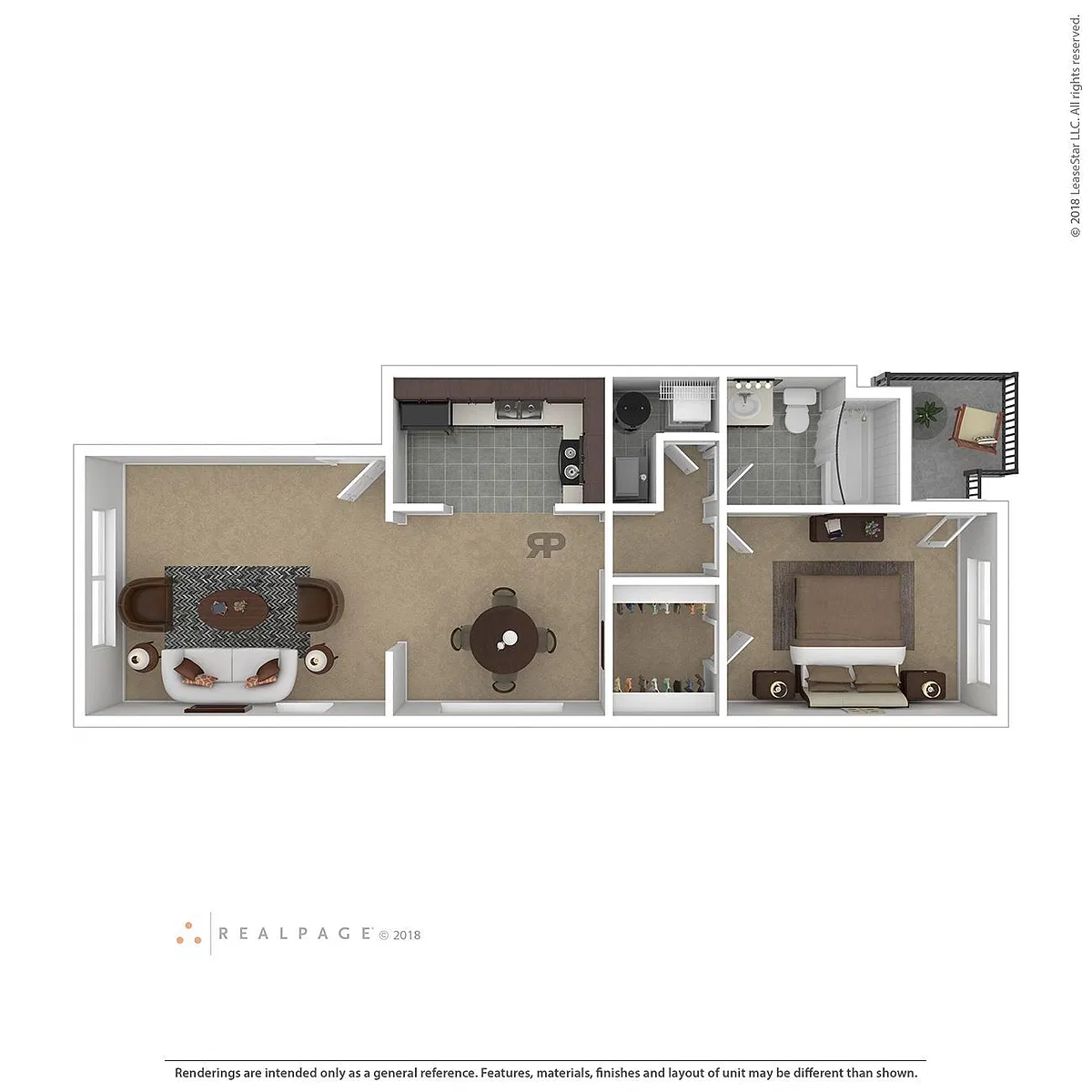 Floor plan One Bedroom - B