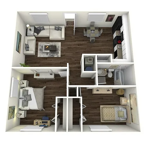 Floor plan 2 Bedroom 1 Bath