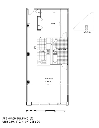 Floor plan Open Loft with 12ft Ceilings