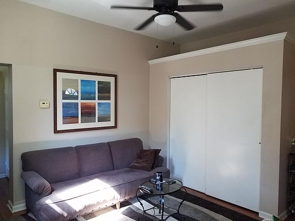Living room with huge storage closet