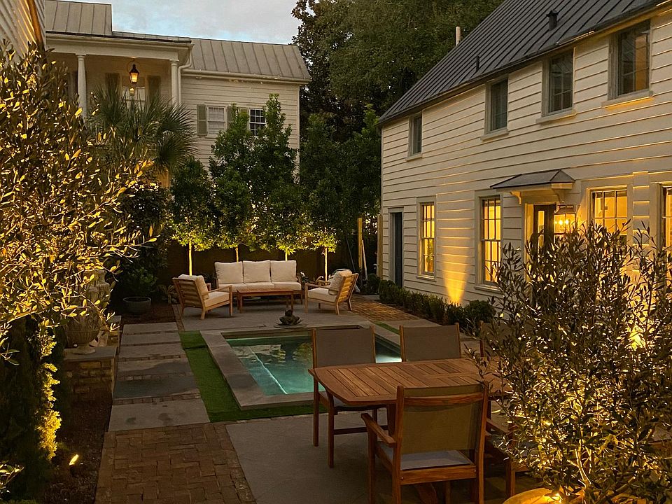 Your kitchen house is on the right - shared outdoor space with a pool.