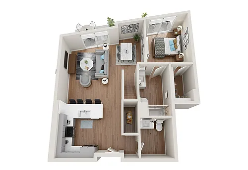 Floor plan 1x1 - Jasmine
