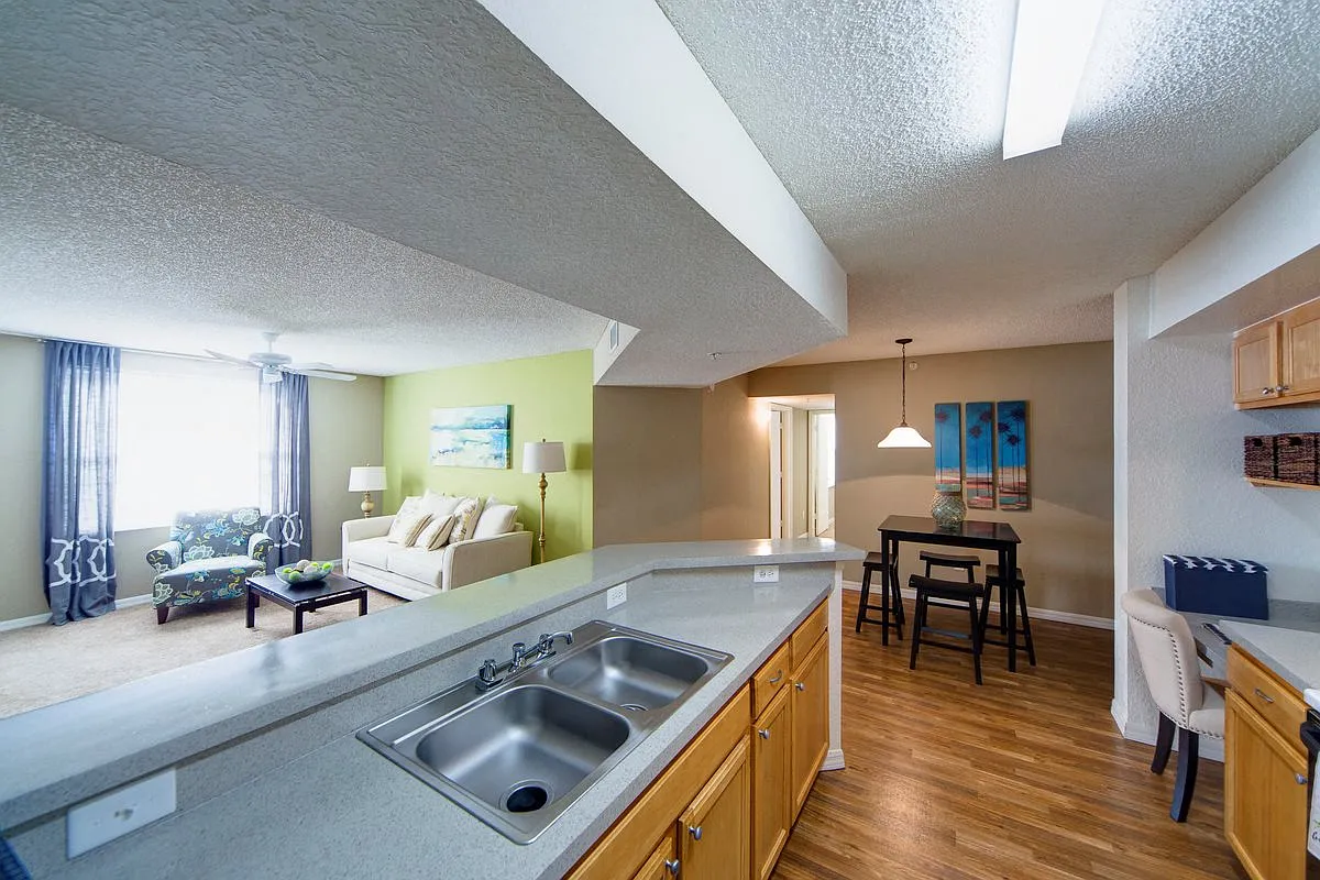 Spacious kitchen with upgraded flooring at Gregory Cove in Jacksonville, FL - Gregory Cove