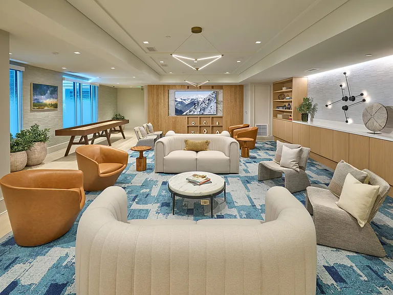 Indigo at McLean Station Phase I Club Room With Shuffleboard, TV, Kitchen & More