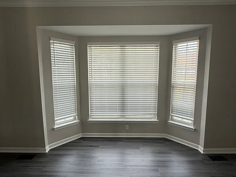 View of the bay windows in the living room