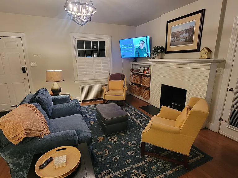 Den with door at right to sun room.