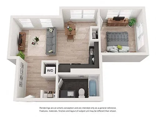 Floor plan 1 Bedroom, 1 Bathroom