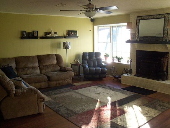 Large Great Room with bay windows and fireplace