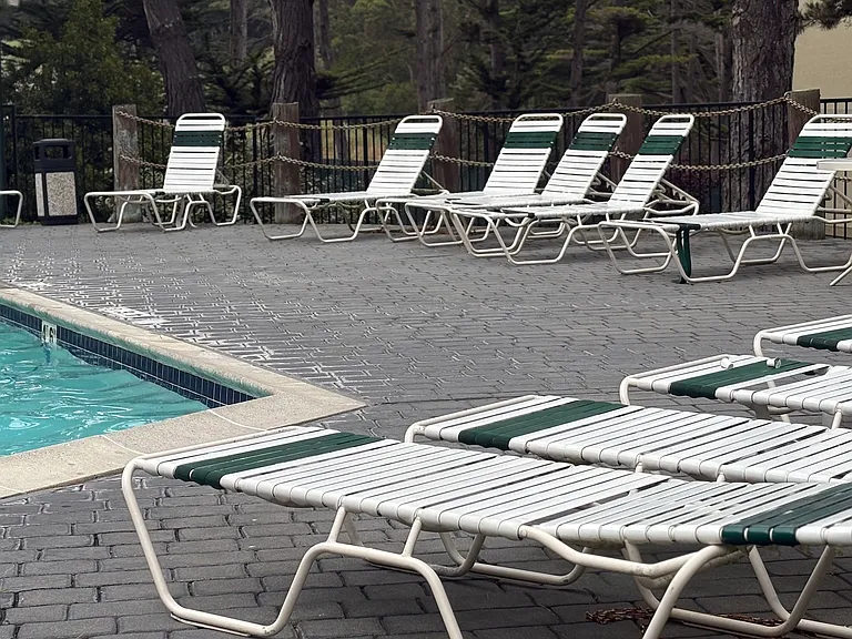 In addition to swimming, the pool area also boasts sun loungers to warm up and relax after a swim