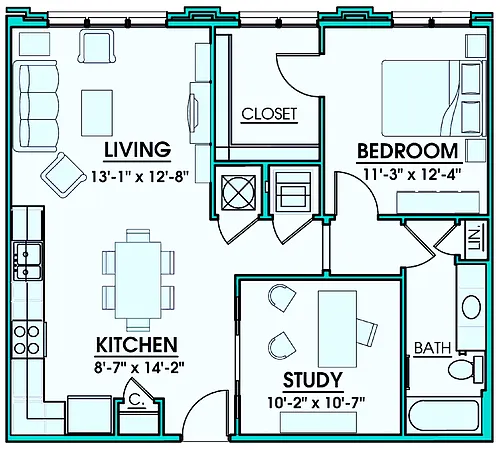 Floor plan B1 Plus Study
