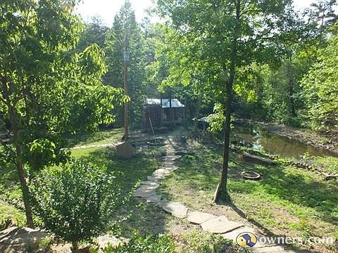 View of cabin from house