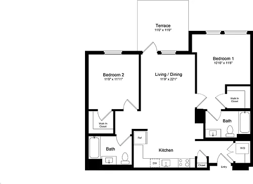 Floor plan 2 Bedroom BT