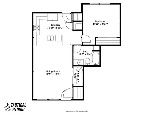 Floor plan Furnished - 1 Bedroom 1 Bathroom