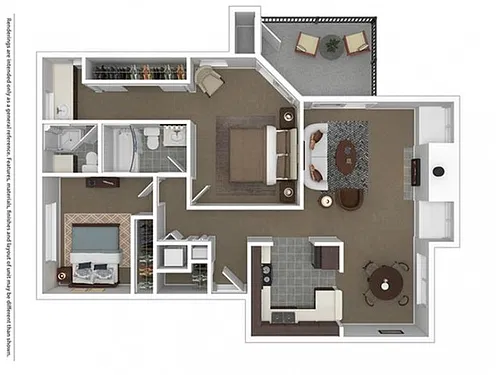 Floor plan 2 bed 2 bath