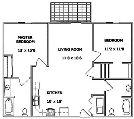 Floor plan 2 bedroom 2E