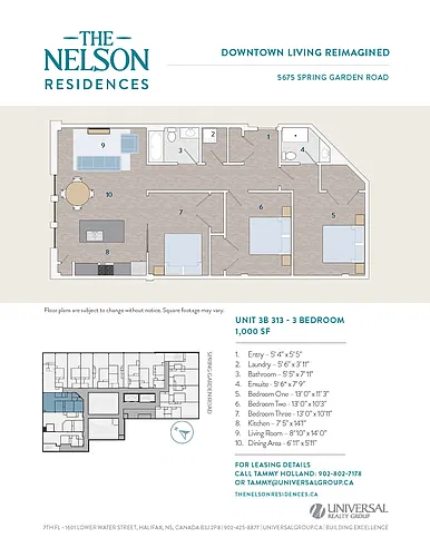 Floor plan Three Bedroom 3 Bed 2 Bath