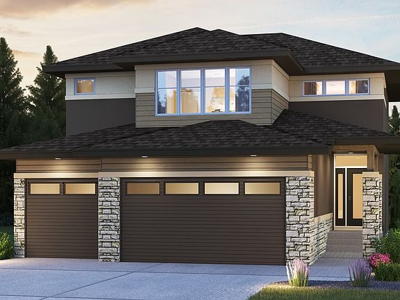 An artist s rendering of the prairie elevation of the Lucca flooplan by Brookfield Residential