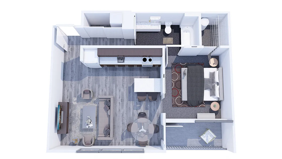 Floor plan One Bed One Bath A