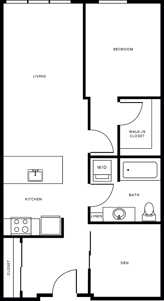 Floor plan A3D- One Bedroom with Den