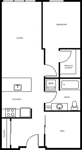 Floor plan A3D- One Bedroom with Den