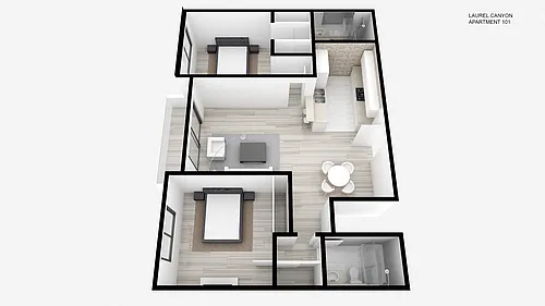 Floor plan Two Bed ~ Two Bath
