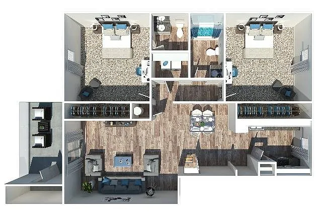 Floor plan 2 Bedroom 1.5 Bath