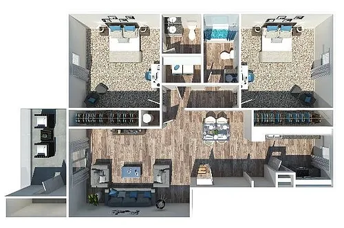 Floor plan 2 Bedroom 1.5 Bath