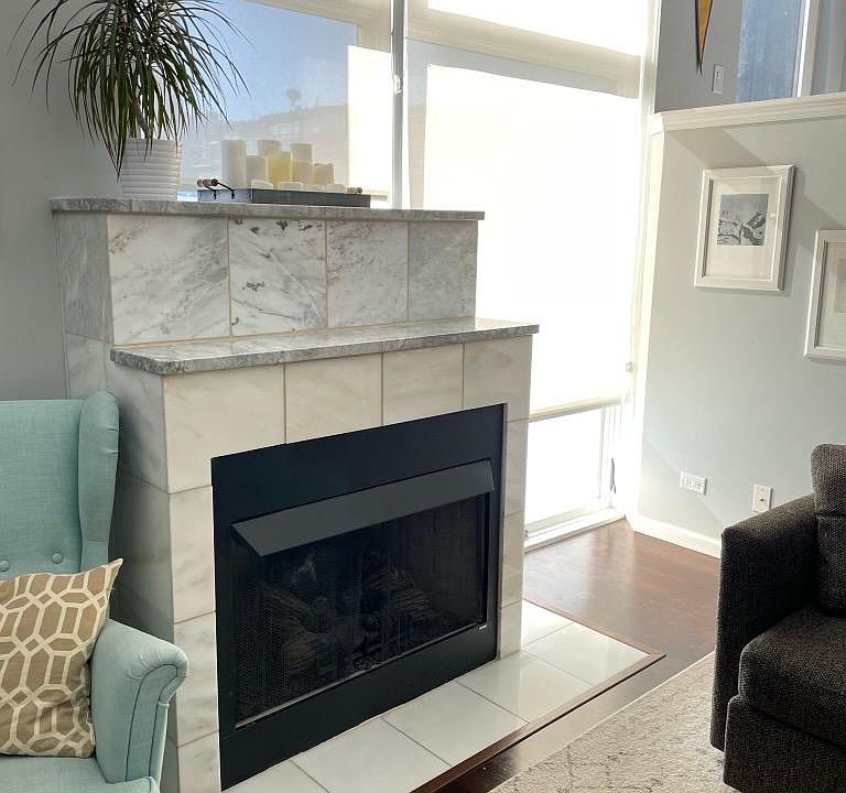Living room fireplace