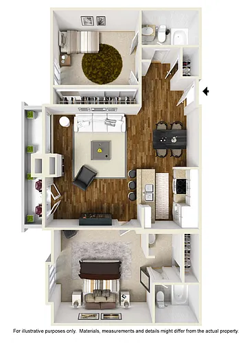 Floor plan Two Bed Two Bath