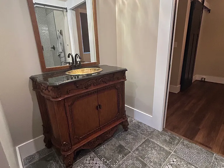 Dressing room area.