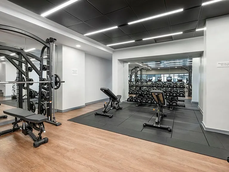 Fitness center with strength equipment