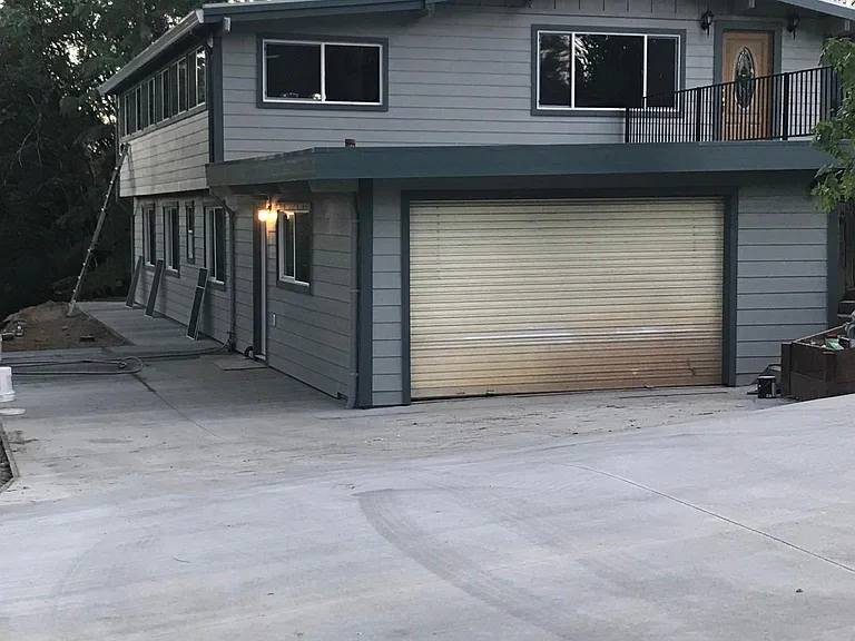 Lower level living area-garage, laundry, bedrooms & bathrooms