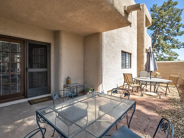 Patio and rear of unit.