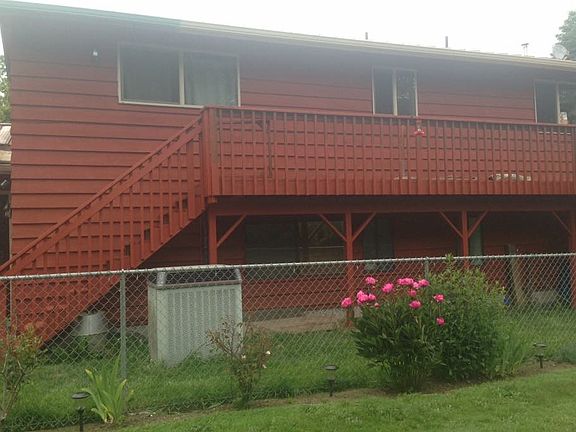 Fenced backyard and deck