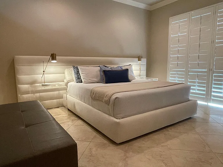 Master bedroom suite, with new Cal-king platform bed.