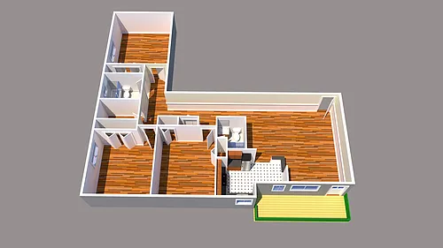 Floor plan 3 Bedroom 2 Bath