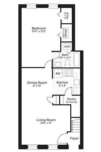 Floor plan 1 Bedroom | 850 sf