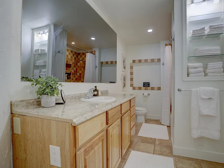 Bathroom with shower and tub.