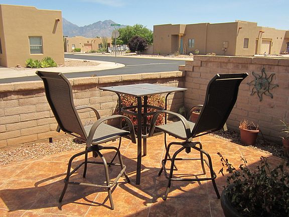 Bistro set on front patio
