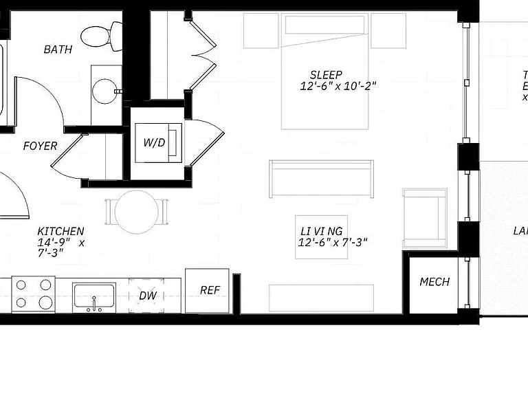 Studio A floor plan District 1860