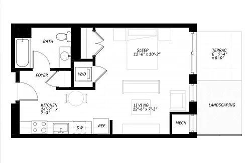 Floor plan Studio A