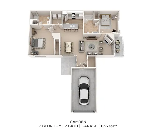 Floor plan Camden w/ Garage - Lower Level