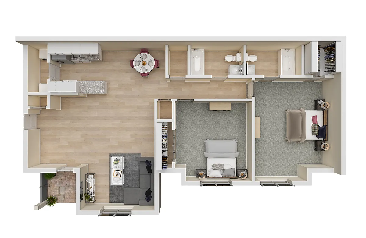 Floor plan Retreat at Concord: Two Bedroom