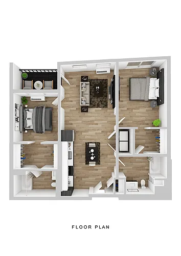 Floor plan Sitka - 2 Bed B Small Balcony (ANSI)